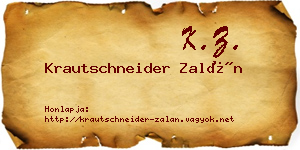 Krautschneider Zalán névjegykártya